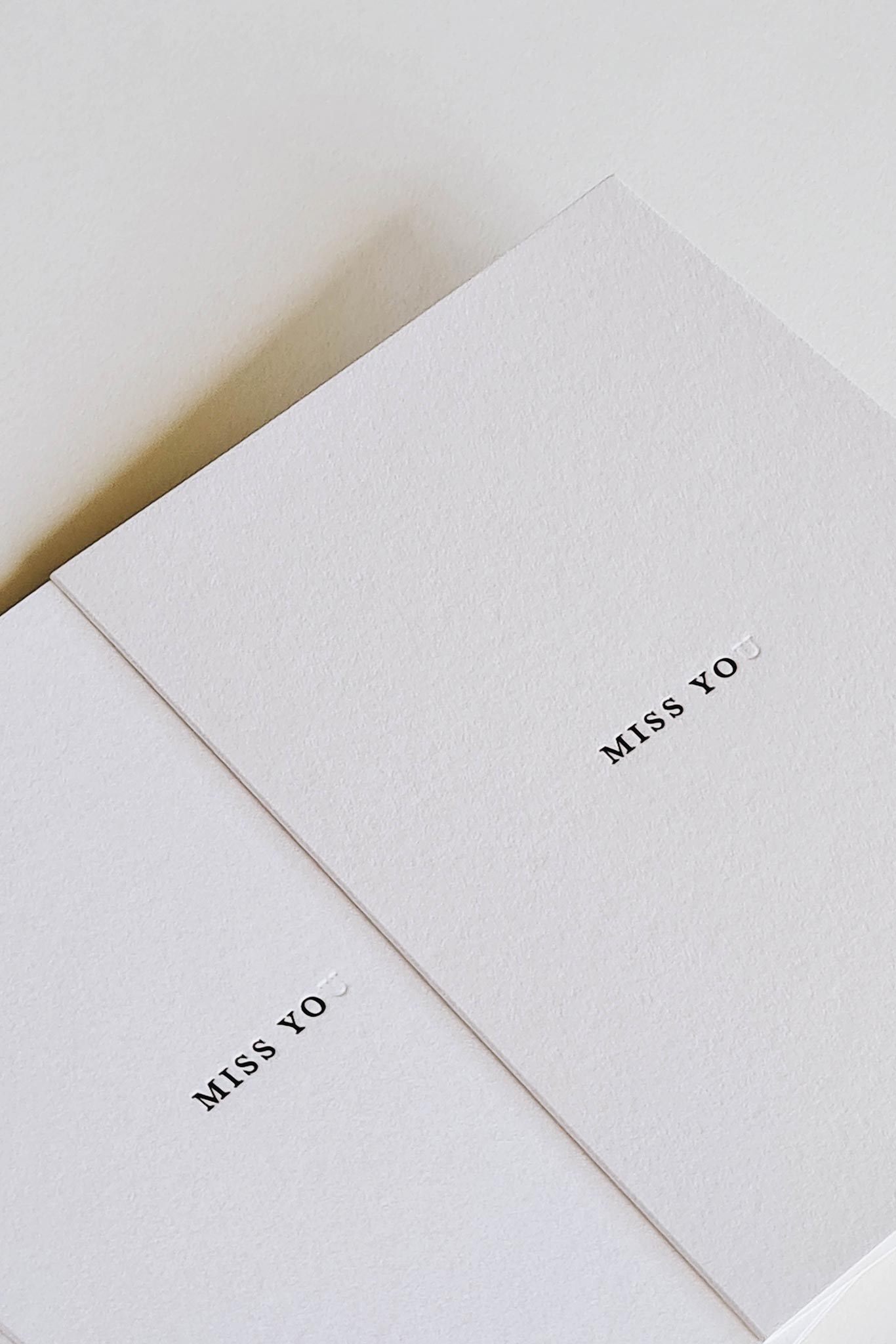 Greeting card - Miss You, Letterpress
