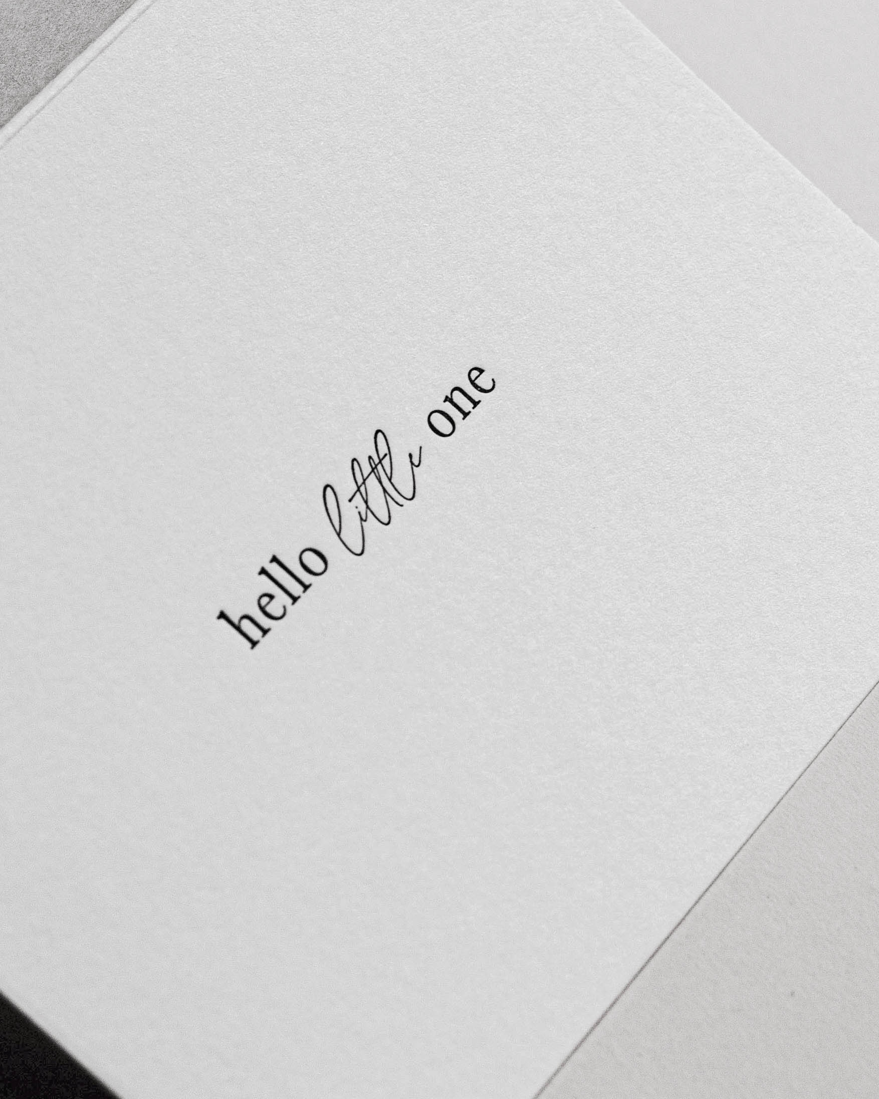 Greeting card - Hello Little One, Letterpress