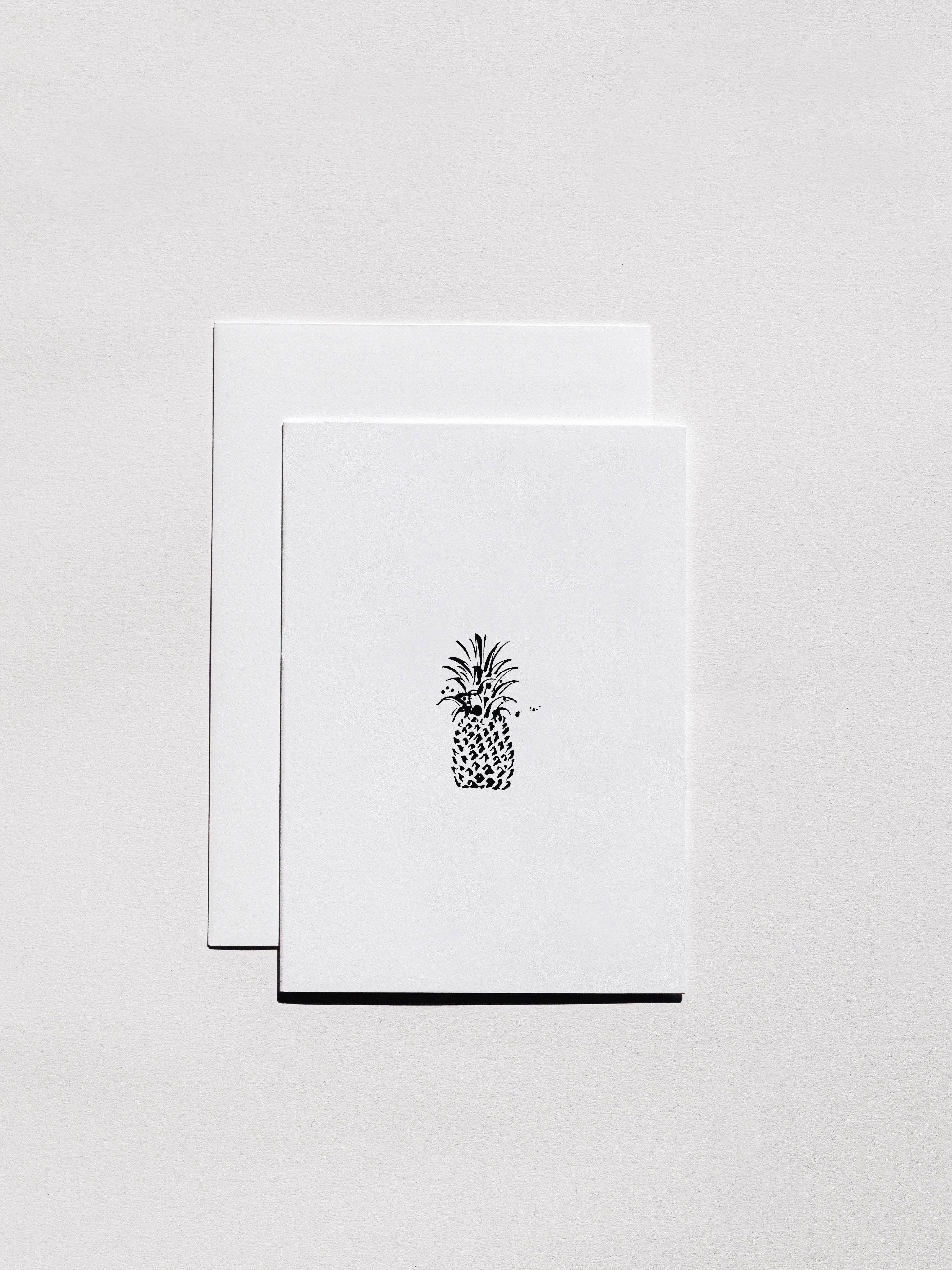 Greeting card - Pineapple, Letterpress